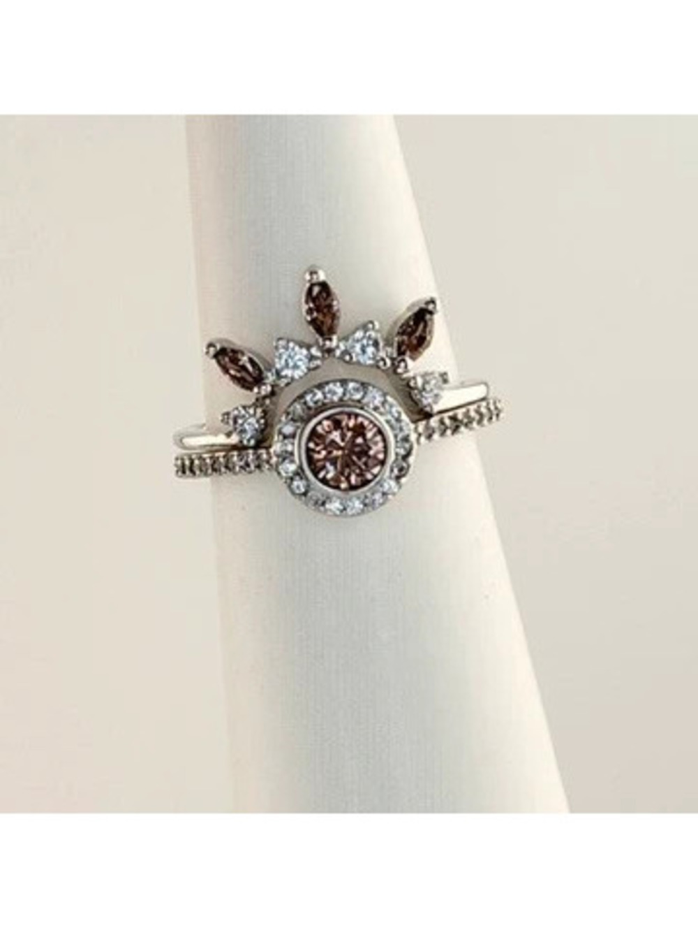 Bomb Party Sz 6 "Girl Boss Unicorn" RBP2191 Brown Tourmaline on Rhodium RETRO